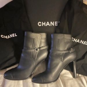 CHANEL black booties